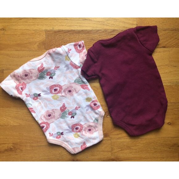 Chick Pea 2 3-6M Onesie Bundle Floral & Solid - Picture 3 of 3